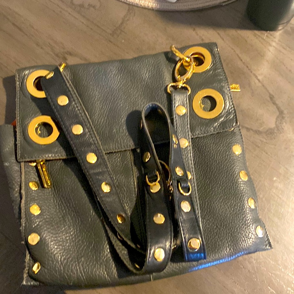 Hammitt Montana Crossbody Purse Gray Leather